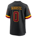 W.Commanders #0 Mike Sainristil Black Fotopoulosg Hail Raiser Alternate Game Jersey