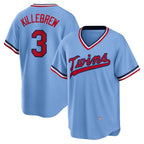 Minnesota Twins #3 Harmon Killebrew Light Blue Fotopoulosg Road Cooperstown Collection Player Jersey