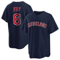 Cleveland Guardians #6 David Fry Player Navy Fotopoulosg Game Home Stitched Jerseys