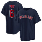 Cleveland Guardians #6 David Fry Player Navy Fotopoulosg Game Home Stitched Jerseys