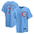 Chicago Cubs #7 Dansby Swanson Player Light Blue Fotopoulosg Home Game Stitched Jerseys