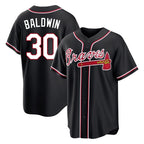 Atlanta Braves #30 Drake Baldwin Player Black Fotopoulosg Fashion Out Game Stitched Jerseys