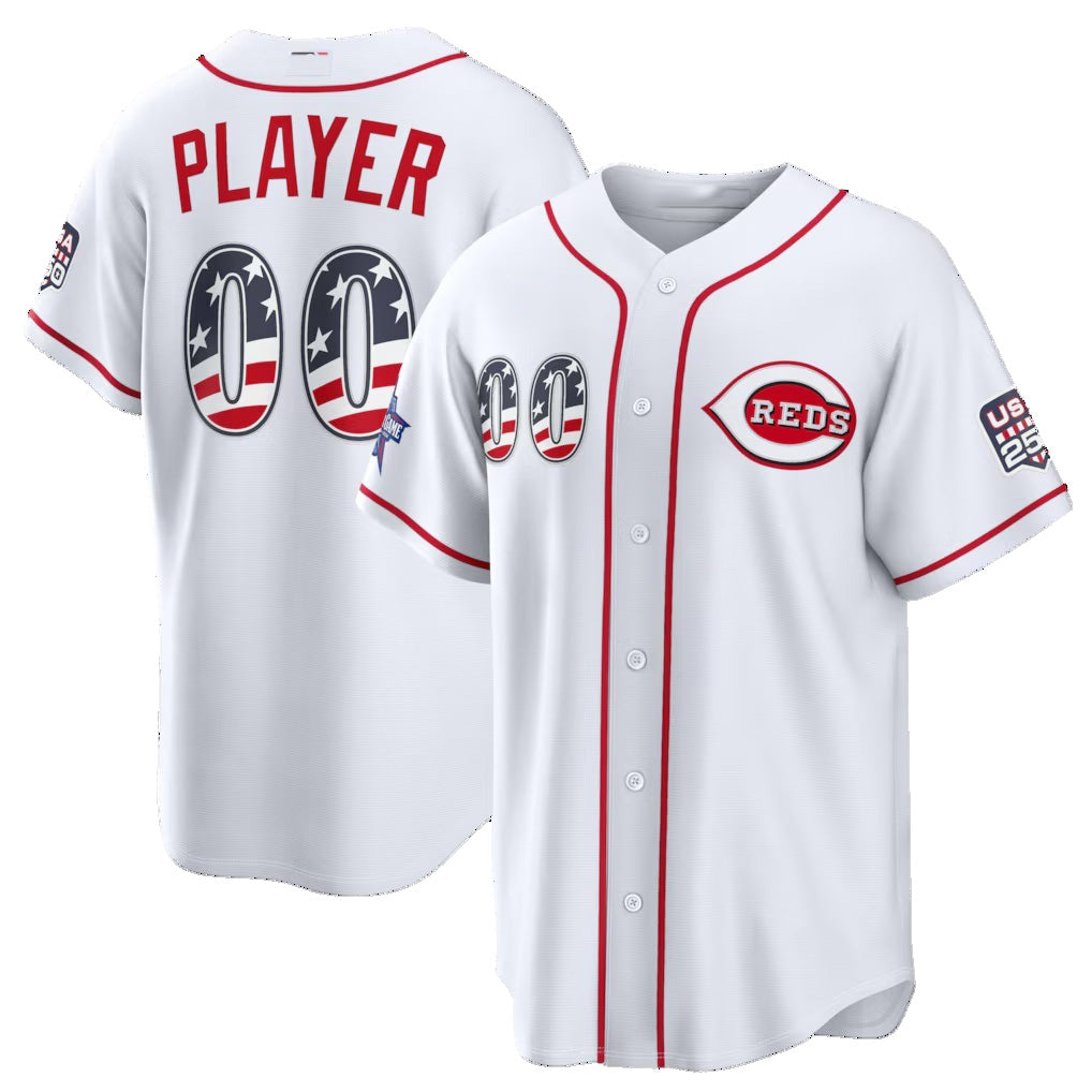 Custom Cincinnati Reds 2026 All-Star Edition Stars & Stripes White Fotopoulosg Stadium Pick-A-Player Jersey