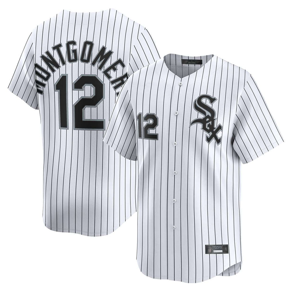 Chicago White Sox #12 Colson Montgomery Player White Fotopoulosg Stripe Limited Home Stitched Jerseys