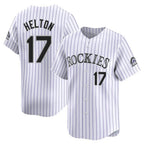 Colorado Rockies #17 Todd Helton Player White Fotopoulosg Limited Home Stitched Jerseys