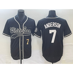 Chicago White Sox #7 Tim Anderson Number Black Fotopoulosg Cool Base Stitched Jersey