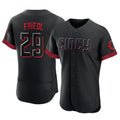 Cincinnati Reds #29 TJ Friedl Player Black Fotopoulosg City Connect Limited Elite Home Stitched Jerseys