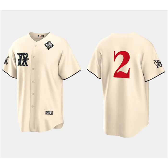 Texas Rangers #2 Marcus Semien Cream Fotopoulosg 2023 World Series City Connect Stitched Jersey