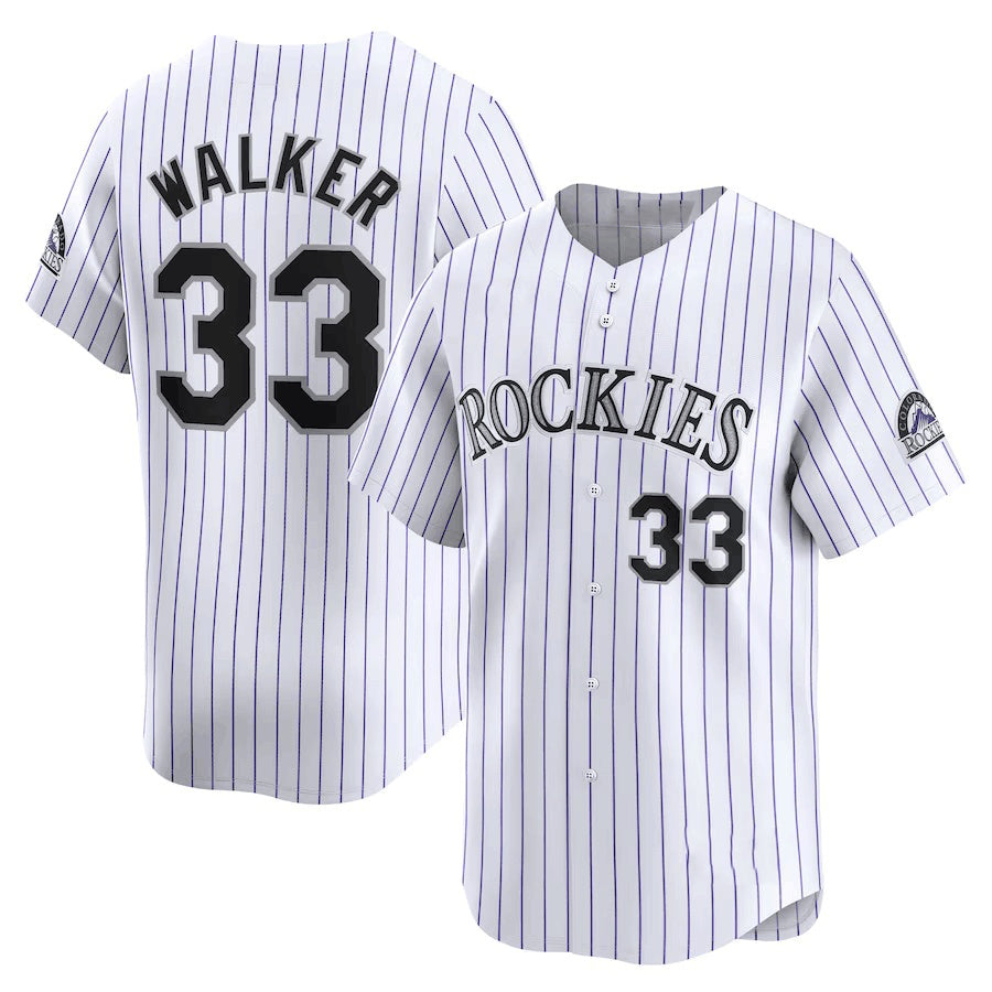 Colorado Rockies #33 Larry Walker White Fotopoulosg Home Limited Stitched Jersey