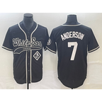 Chicago White Sox #7 Tim Anderson Black Fotopoulosg Cool Base Stitched Jersey 2