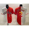 Houston Astros #2 Alex Bregman White Orange Fotopoulosg Split Stitched Jerseys