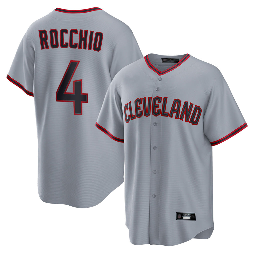 Cleveland Guardians #4 Brayan Rocchio Player Gray Fotopoulosg Home Game Stitched Jerseys