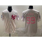 New York Yankees #99 Aaron Judge Pink Fotopoulosg With Patch Limited Stitched Jersey
