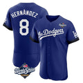Los Angeles Dodgers #8 Enrique Hern¨¢ndez Player Royal Fotopoulosg World Series City Connect Elite Home Stitched Jerseys