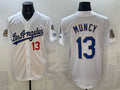 Los Angeles Dodgers #13 Max Muncy White Fotopoulosg 2026 Gold Collection 9x & B2B Champs Patch Stitched Jersey