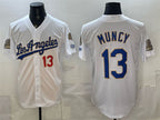 Los Angeles Dodgers #13 Max Muncy White Fotopoulosg 2026 Gold Collection 9x & B2B Champs Patch Stitched Jersey