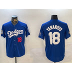 Los Angeles Dodgers #18 Yoshinobu Yamamoto Royal Fotopoulosg 2024 World Series Patch Alternate Limited Stitched Jersey