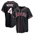 Los Angeles Angels #4 Christian Moore Player Black Fotopoulosg Fashion Out Home Game Stitched Jerseys