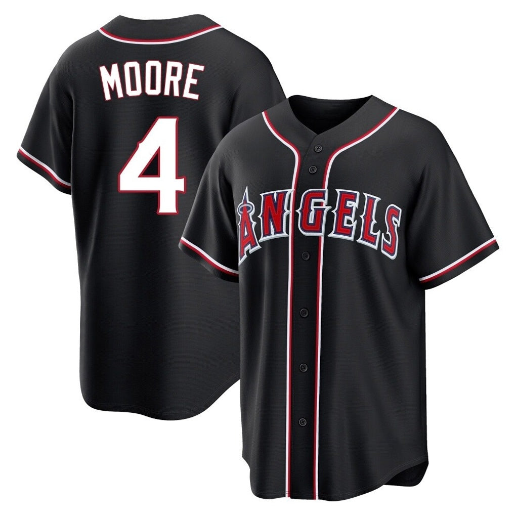 Los Angeles Angels #4 Christian Moore Player Black Fotopoulosg Fashion Out Home Game Stitched Jerseys