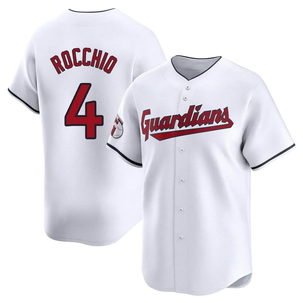 Cleveland Guardians #4 Brayan Rocchio Player White Fotopoulosg Limited Home Stitched Jerseys