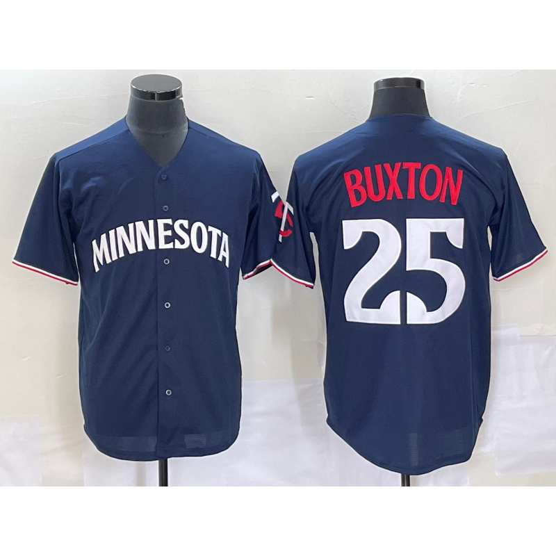 Minnesota Twins #25 Byron Buxton 2023 Navy Blue Fotopoulosg Cool Base Stitched Jersey