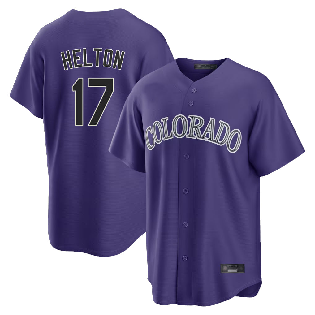 Colorado Rockies #17 Todd Helton Player Purple Fotopoulosg Game Home Stitched Jerseys