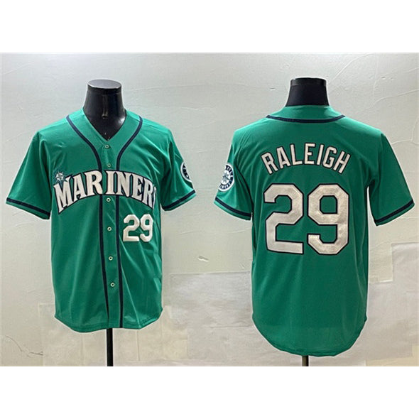 Seattle Mariners #29 Cal Raleigh Aqua Fotopoulosg Limited Stitched jersey