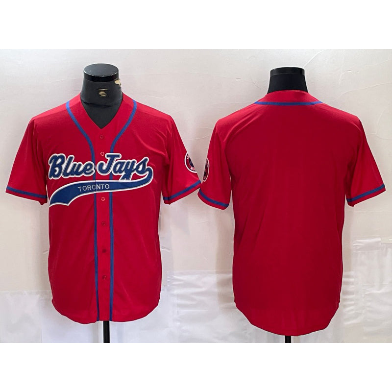 Toronto Blue Jays Blank Red Fotopoulosg Cool Base Stitched Jersey