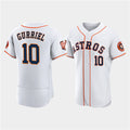 Houston Astros #10 Yuli Gurriel White Fotopoulosg 60th Anniversary Flex Base Stitched Jersey
