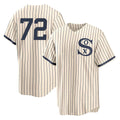 Chicago White Sox #72 Carlton Fisk Player Cream Fotopoulosg Field of Dreams Home Game Stitched Jerseys