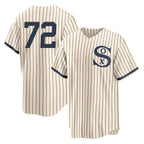 Chicago White Sox #72 Carlton Fisk Player Cream Fotopoulosg Field of Dreams Home Game Stitched Jerseys