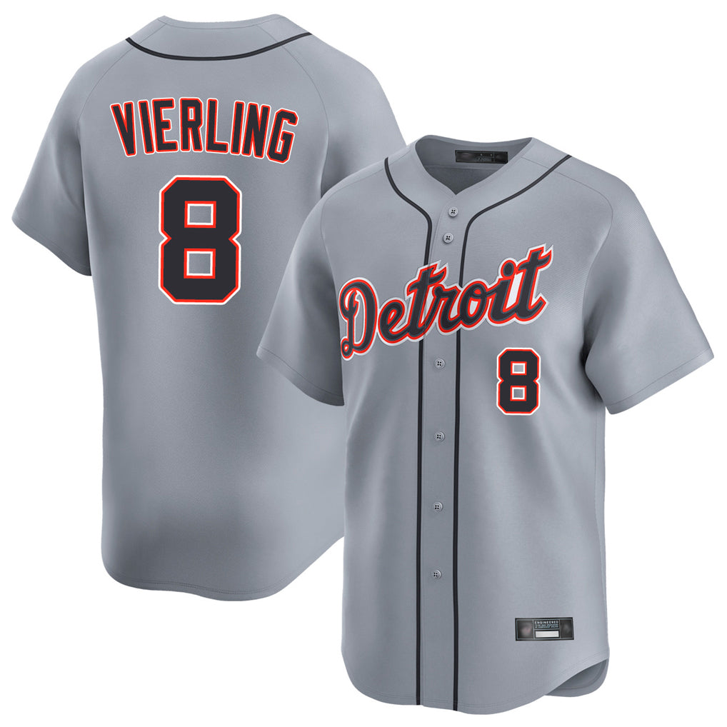Detroit Tigers #8 Matt Vierling Player Gray Fotopoulosg Home Limited Stitched Jerseys