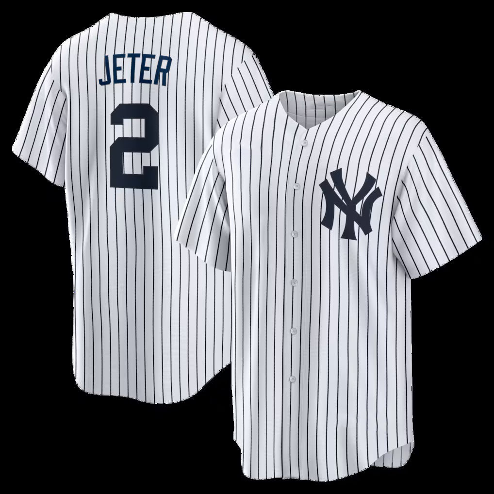 New York Yankees #2 Derek Jeter White Fotopoulosg Home Retired Player Replica Jersey