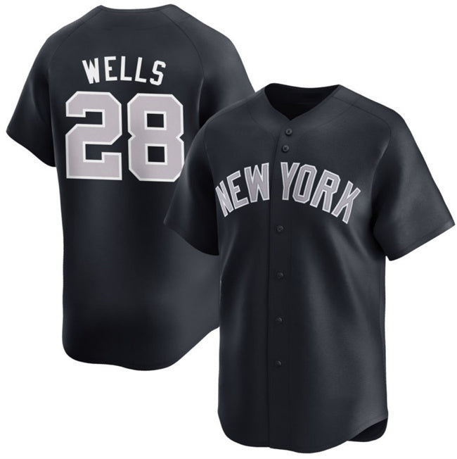 New York Yankees #28 Austin Wells Navy Fotopoulosg 2025 Alternate Limited Stitched Jersey