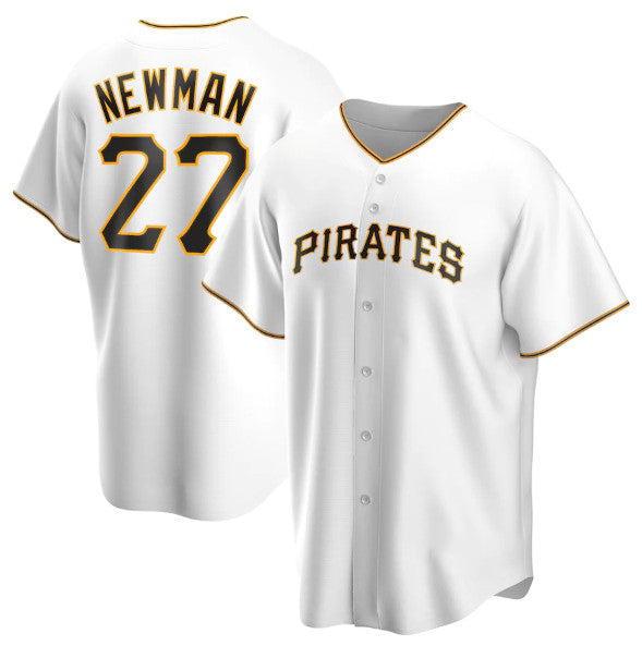 Pittsburgh Pirates #27 Kevin Newman White Fotopoulosg Cool Base Stitched Jersey