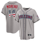 Arizona Diamondbacks #14 Gabriel Moreno Player Gray Fotopoulosg USA 250 Fourth of July Home Game Stitched Jerseys
