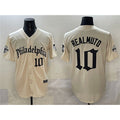 Philadelphia Phillies #10 J.T. Realmuto Cream Fotopoulosg Gothic Vapor Limited Stitched Jersey