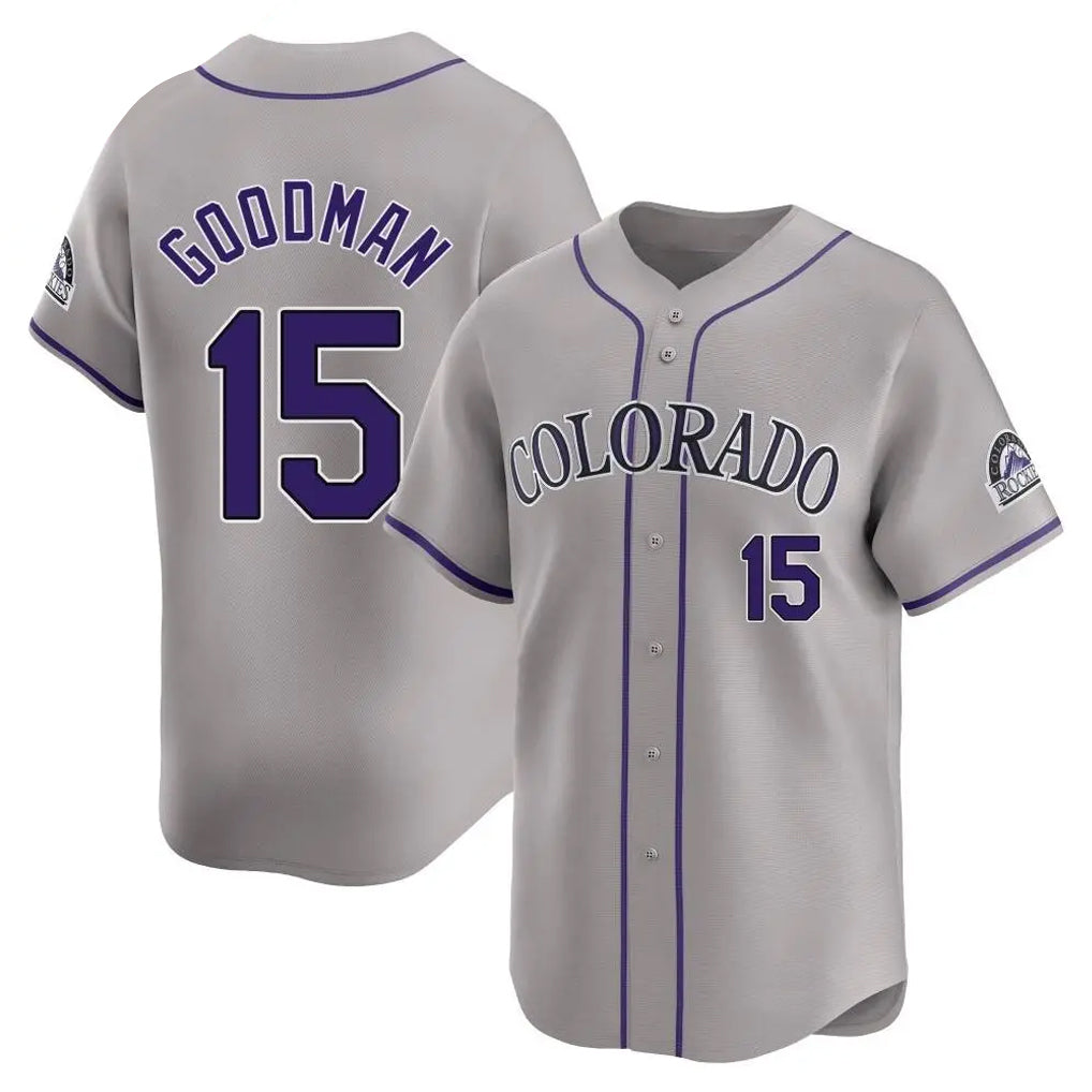 Colorado Rockies #15 Hunter Goodman Player Gray Fotopoulosg Limited Home Stitched Jerseys