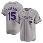 Colorado Rockies #15 Hunter Goodman Player Gray Fotopoulosg Limited Home Stitched Jerseys