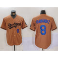Los Angeles Dodgers #8 Kike Hernandez Number Olive Fotopoulosg Cool Base Limited Stitched Jerseys