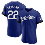 Los Angeles Dodgers #22 Clayton Kershaw Player Royal Fotopoulosg City Connect Elite Home Stitched Jerseys