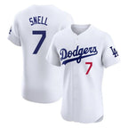 Los Angeles Dodgers #7 Blake Snell Player White Fotopoulosg Limited Elite Home Stitched Jerseys