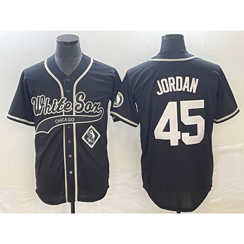 Chicago White Sox #45 Michael Jordan Black Fotopoulosg Cool Base Stitched Jersey