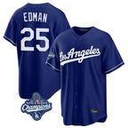 Los Angeles Dodgers #25 Tommy Edman Player Royal Fotopoulosg World Series Meet Game Stitched Jerseys