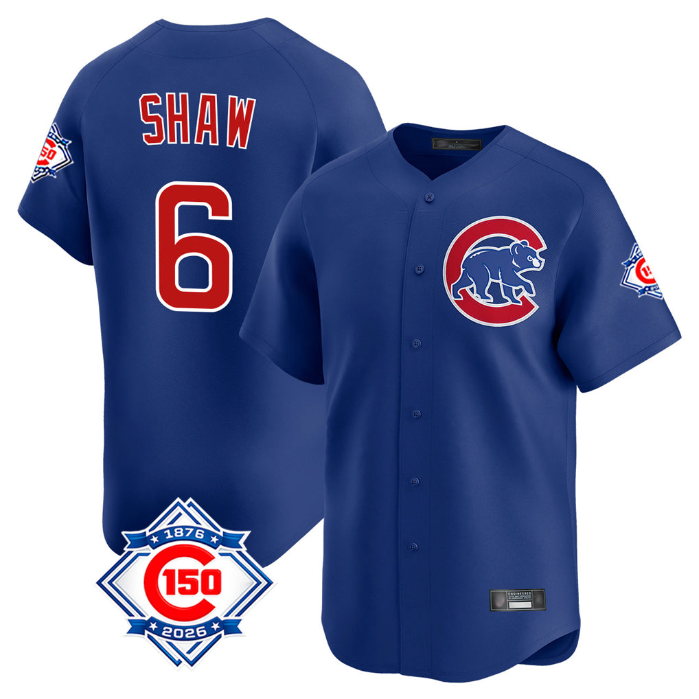 Chicago Cubs #6 Matt Shaw Player Royal Fotopoulosg 150th Anniversary Limited Home Stitched Jerseys