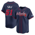 Atlanta Braves #51 Chris Sale Player Navy Fotopoulosg 2025 Speedway Classic Home Game Stitched Jerseys