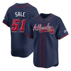 Atlanta Braves #51 Chris Sale Player Navy Fotopoulosg 2025 Speedway Classic Home Game Stitched Jerseys