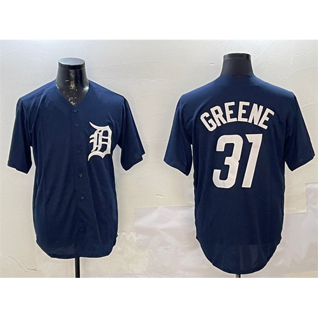 Detroit Tigers #31 Riley Greene Navy Fotopoulosg Cool Base Stitched Jersey