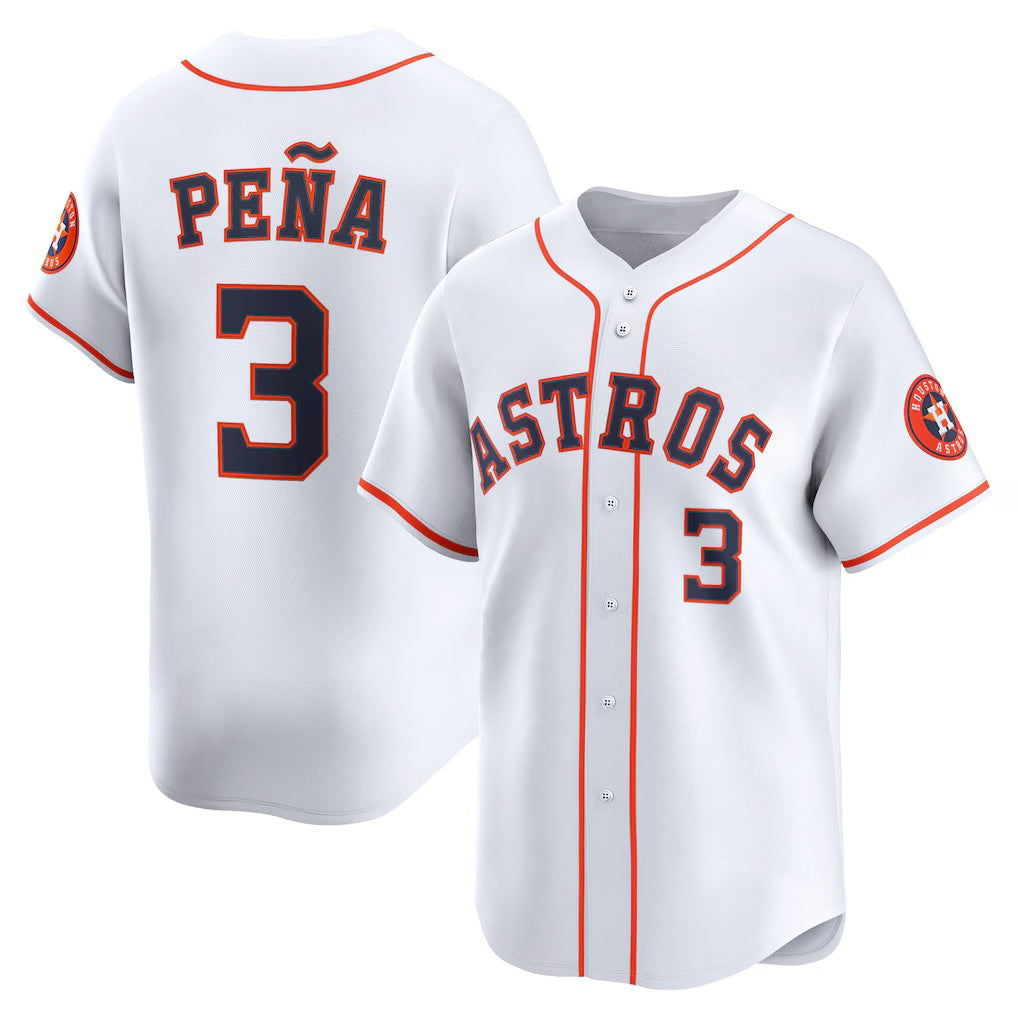 Houston Astros #3 Jeremy Pe?a White Fotopoulosg Home Limited Player Jersey