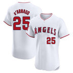 Los Angeles Angels #25 Travis d'Arnaud Player White Fotopoulosg Limited Elite Stitched Home Jerseys